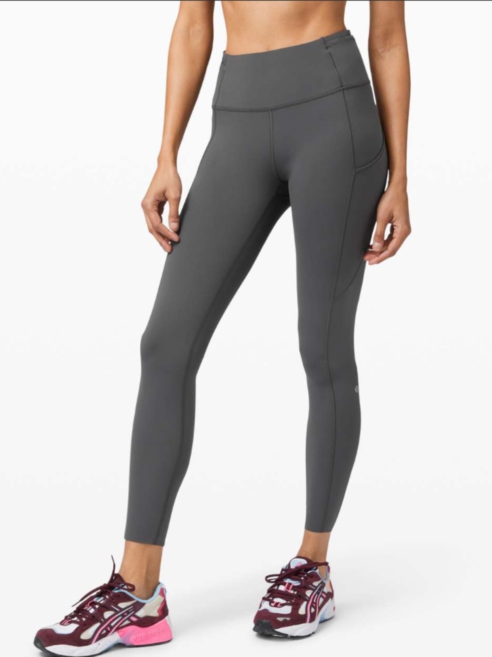 Lululemon Fast And Free Leggings Tight 25" Charcoal Graphite Gray 6
